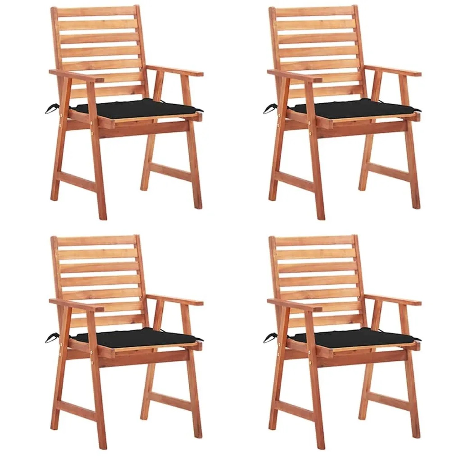 vidaXL Garten-Essstühle 4 Stk mit Kissen Massivholz Akazie 3078327