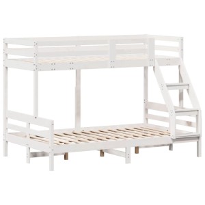 vidaXL Etagenbett 90x200/120x200 cm Weiß Massivholz Kiefer 3207186