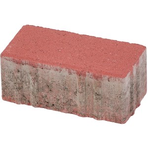 Rechteckiger, roter Beton Pflasterstein (20x10x8 cm) für Gartenwege und Einfahrten.