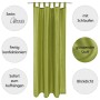 2er Pack grüne, blickdichte Gardine Alessia mit Schlaufen, 140x245 cm. Dekorative Fenstervorhänge für Wohnzimmer und Schlafzimmer.