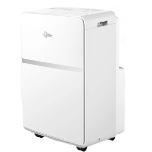 Mobile, weiße Suntec Klimaanlage Advance 9.0 Eco Design mit Rollen.