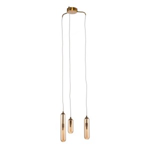 Lucande Pendelleuchte Freylin 10020456 Retro Vintage Antik in Creme aus Glas 3-flammig G9 Wohnzimmerleuchte