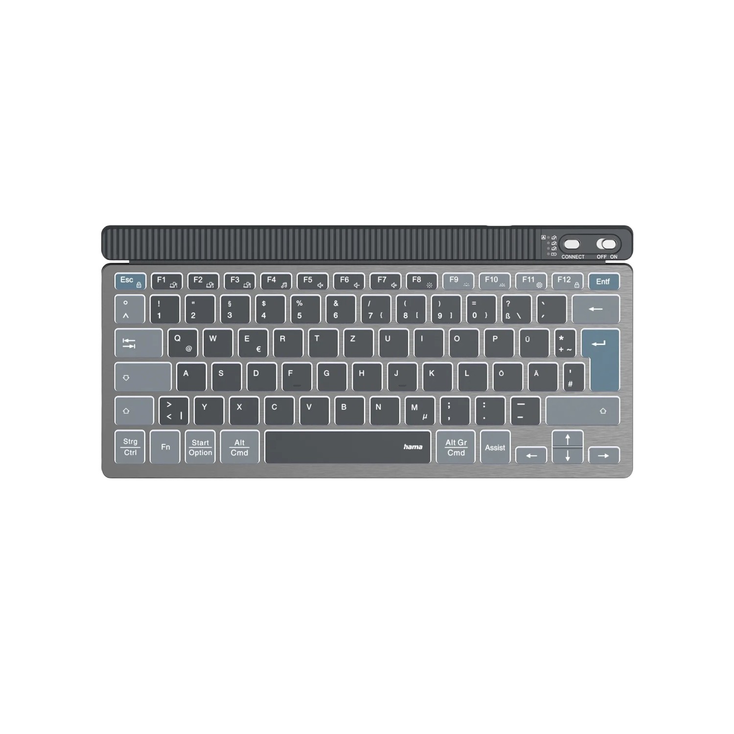 Image of Hama Multi-Device-Tastatur WK-700 Kabellos Beleuchtet Klein Schwarz