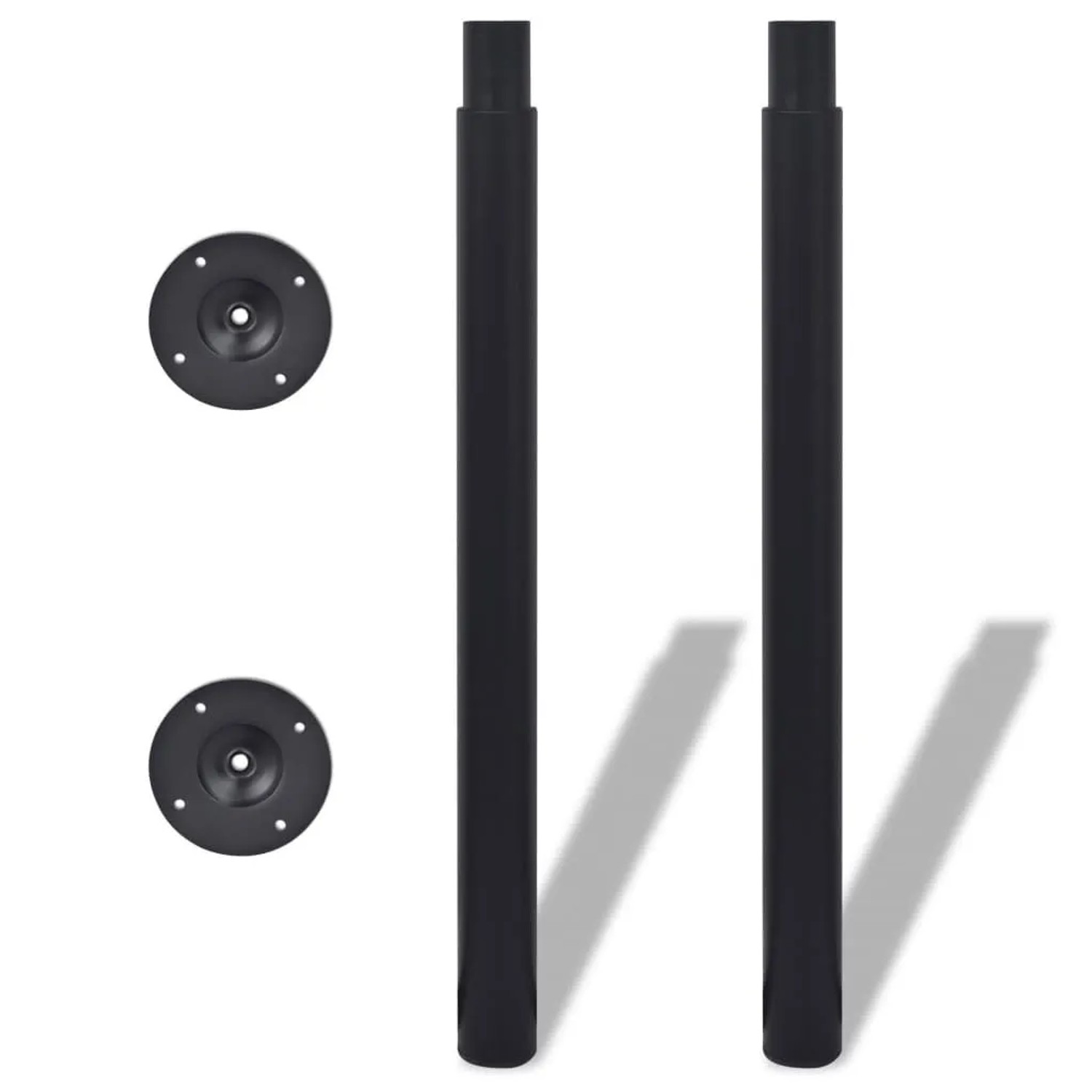 vidaXL Teleskop-Tischbeine, 4 Stk, schwarz, höhenverstellbar (710-1100 mm).