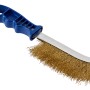 LUX Universal Drahtbürste mit blauem Griff und vermessingten Borsten zum Reinigen und Entrosten.