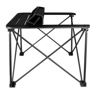 Schwarzer Mojawo Campingtisch Klapptisch 70x70cm mit Tragetasche für Camping & Garten.