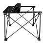 Schwarzer Mojawo Campingtisch Klapptisch 70x70cm mit Tragetasche für Camping & Garten.