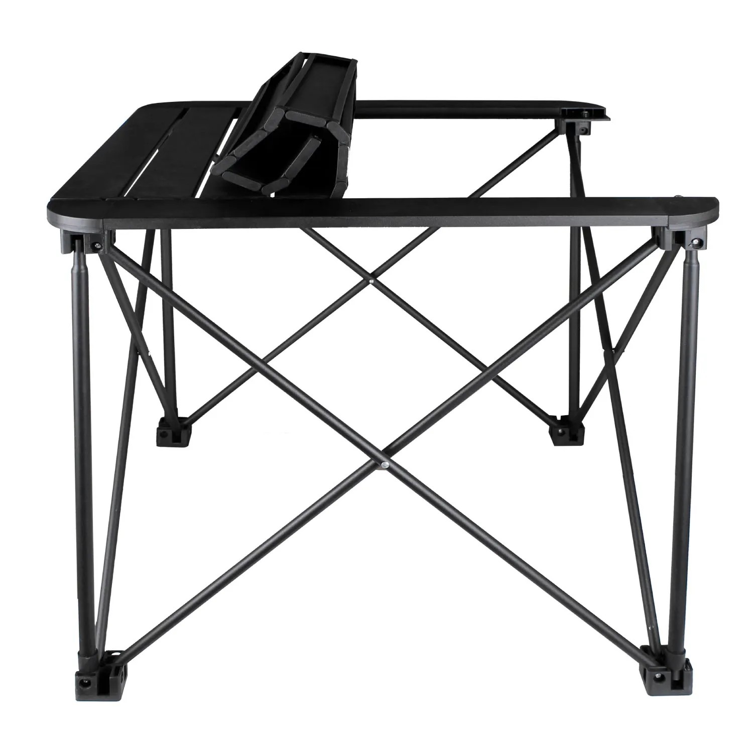 Schwarzer Mojawo Campingtisch Klapptisch 70x70cm mit Tragetasche für Camping & Garten.