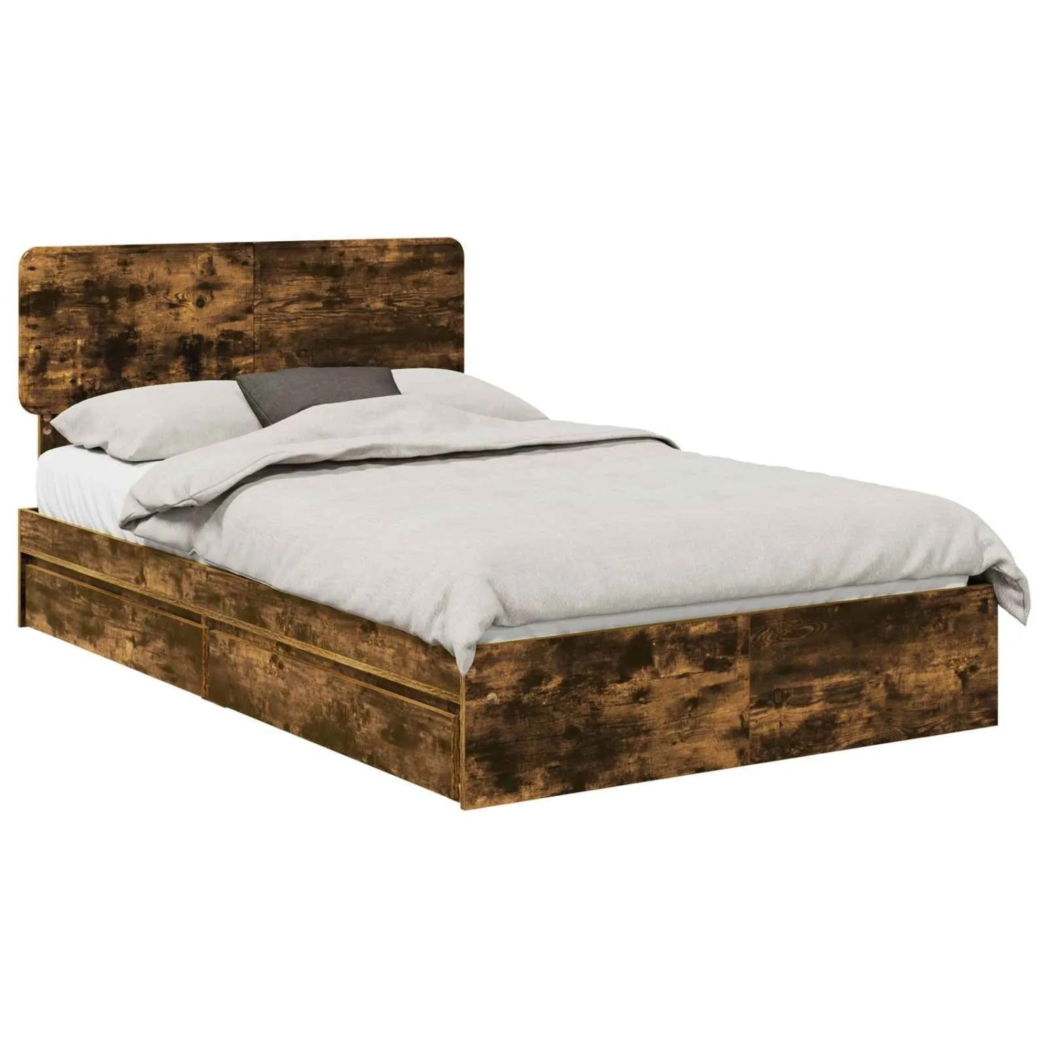 vidaXL Stauraumbett Räuchereiche 135 x 190 cm Holzwerkstoff 3412287 günstig online kaufen