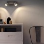 Philips myLiving LED-Spot County, 2-flammig, Stahl gebürstet, montiert an der Decke.