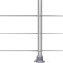 Dolle Geländerset mit Eichehandlauf, Pfosten aus Aluminium und Edelstahlstäben für die Bodenmontage.