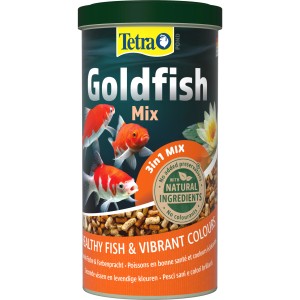 Tetra Pond Goldfish Mix 1L: Hauptfutter für Goldfische mit Spirulina und Gammaruskrebsen.