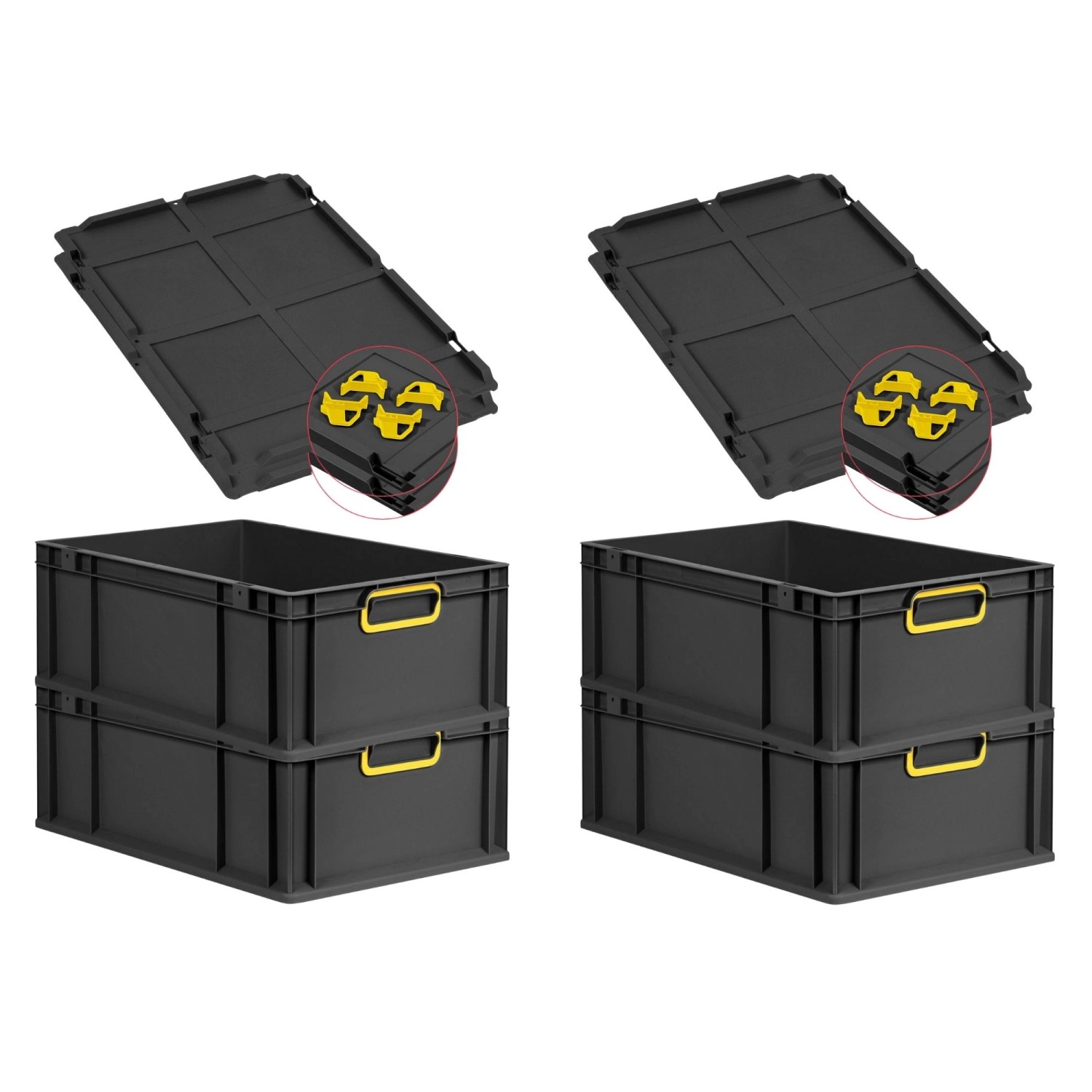 PROREGAL SuperSparSet 4x Eurobox Nextgen Color Mit Auflagedeckel HxBxT 22x4 günstig online kaufen