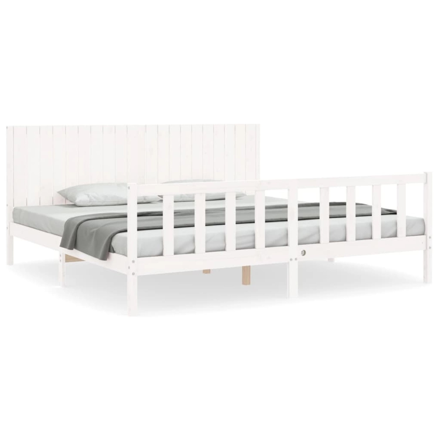vidaXL Massivholzbett ohne Matratze Weiß 200x200 cm Kiefernholz 3192967 günstig online kaufen