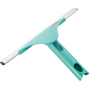 Leifheit Fensterabzieher Window Slider M, türkis mit silberner Stange. Reinigungsgerät für streifenfreie Fenster.