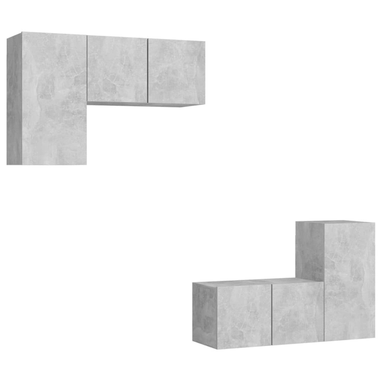 Thumbnail - vidaXL 4-tlg. TV-Schrank-Set Betongrau Holzwerkstoff Modell 8