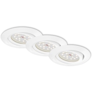3er Set Briloner LED-Einbaustrahler in Weiß, schwenkbar für Innenräume.
