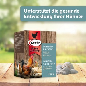 Quiko Hobby Farming Mineral-Gritstein 900g für Vögel zur Unterstützung des Pickverhaltens.