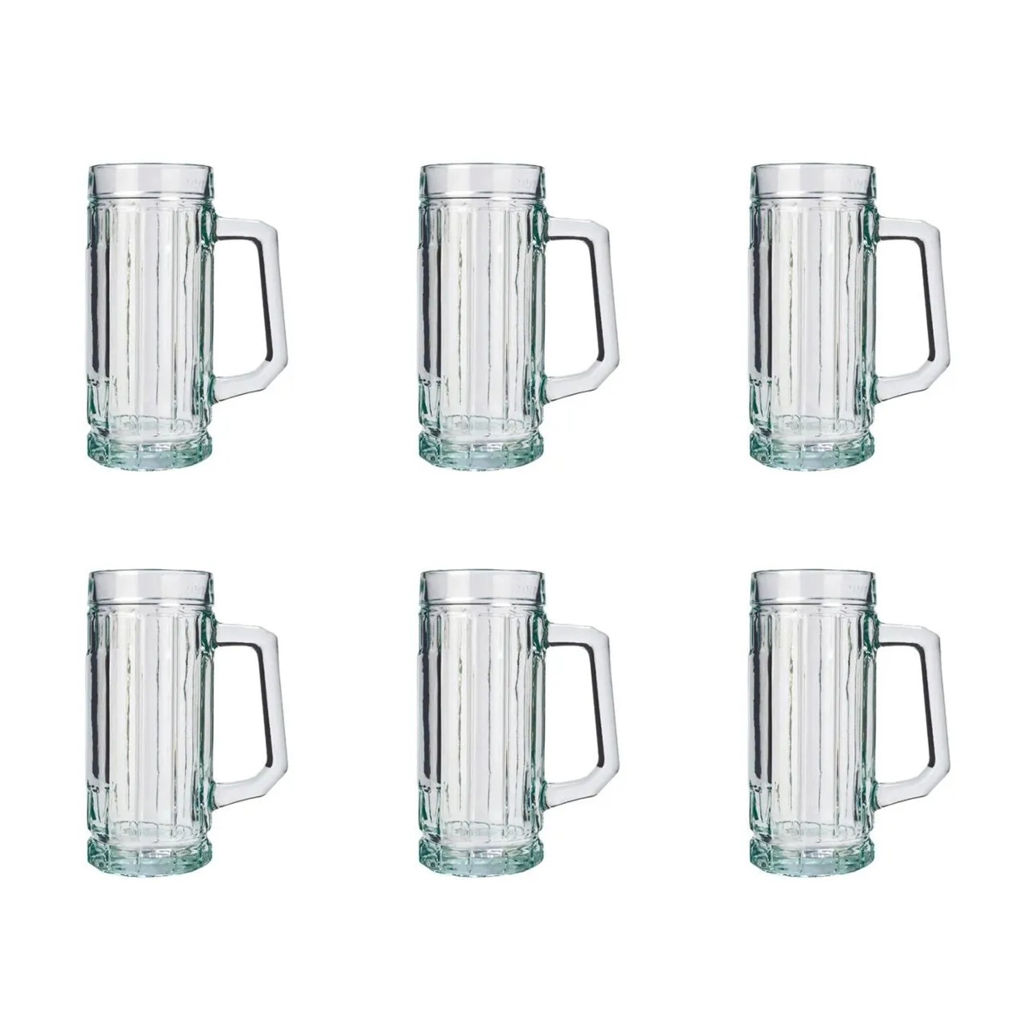 Ich-Zapfe Bierkrug Gambrinus mit Schild 6er Set 0,3 Liter Glas Klar