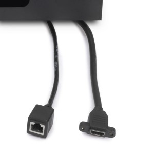 Emuca Multistecker: RJ45- und HDMI-Anschlüsse mit Kabel für Schalterprogramme.