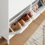Weißer SoBuy Schuhkipper FSR100-W mit Schuhen in offenen Klappen.