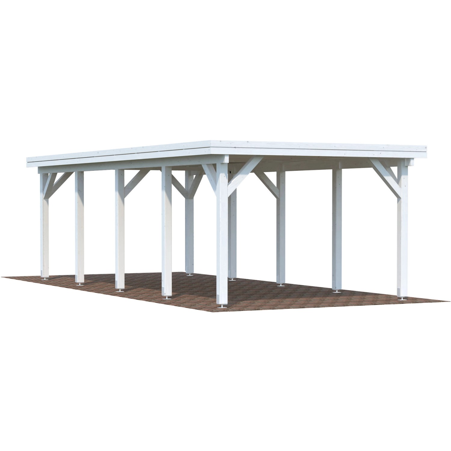 Palmako Carport Karl 23,1 m² Weiß Grundiert 360 cm x 762 cm günstig online kaufen