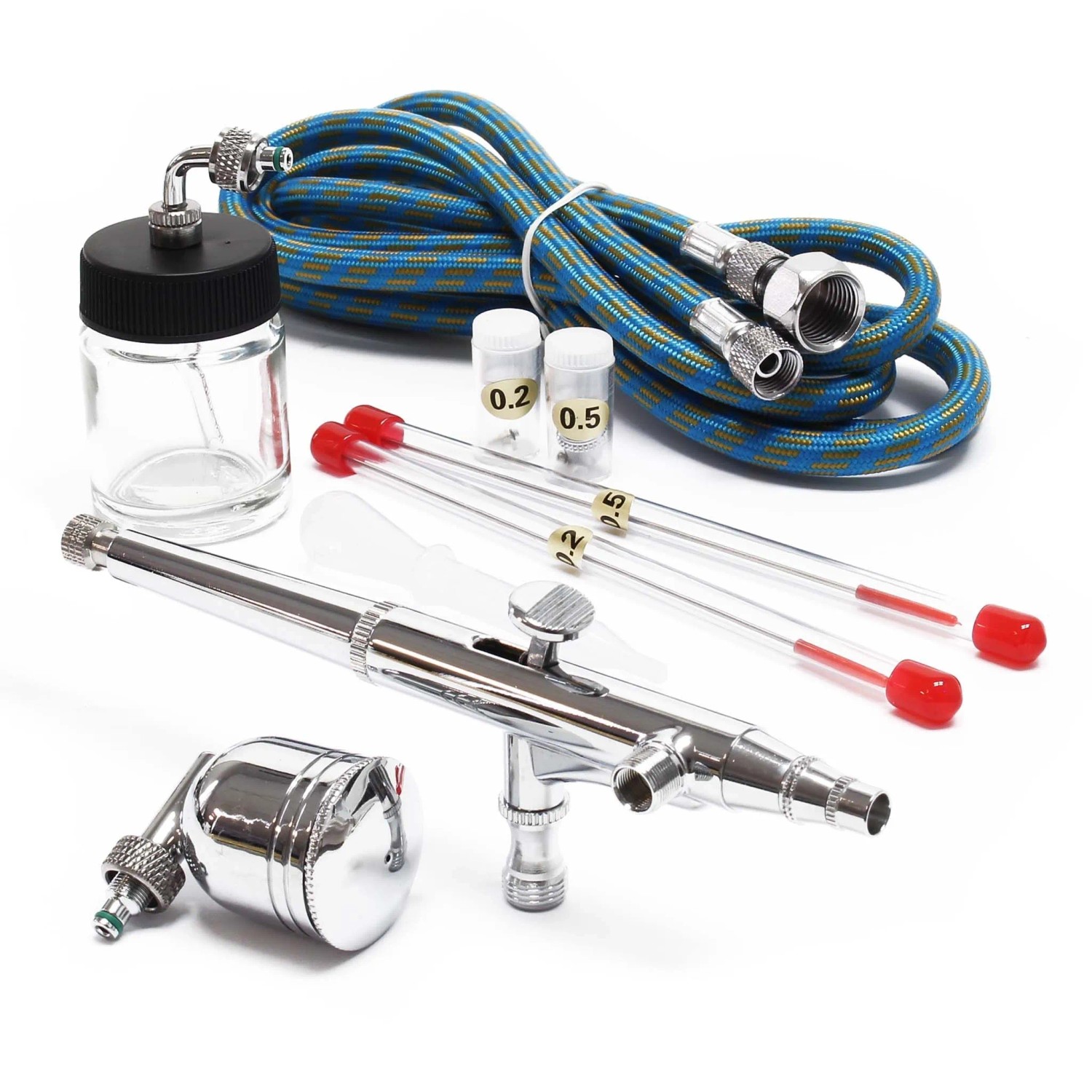 Wiltec Airbrush Pistole Typ 134K Double Action Spritzpistole Druckluft 02-05Mm