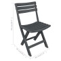 Klappbarer Gartenstuhl aus Kunststoff, anthrazit, Teil des vidaXL Bistro-Sets.