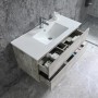 Sanotechnik Einzelwaschtisch Corbo, 100 cm, Grau Matt, mit Softclose und zwei offenen Schubladen.