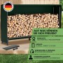 TTL GARDEN Kaminholzregal M mit Schutzplane, gefüllt mit Holzscheiten. Kaminholz Zubehör für Innen & Außen.
