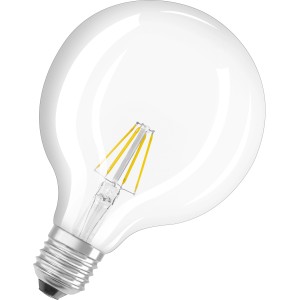 Osram LED-Leuchtmittel E27 in Globeform, 4W, warmweißes Licht. Energiesparende LED Lampe.