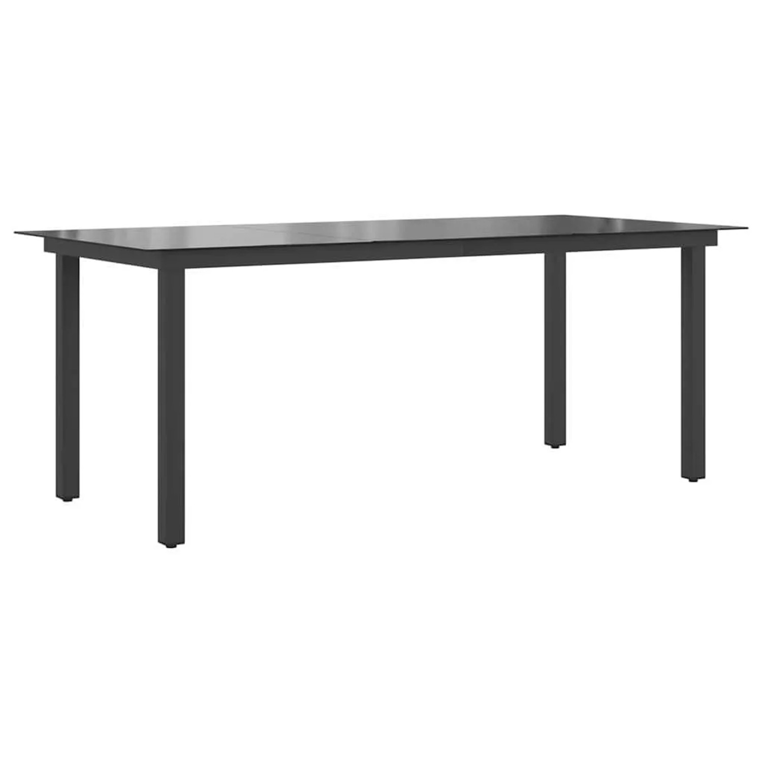 Furnicato Gartentisch Schwarz 190x90x74 Cm Aluminium Und Glas