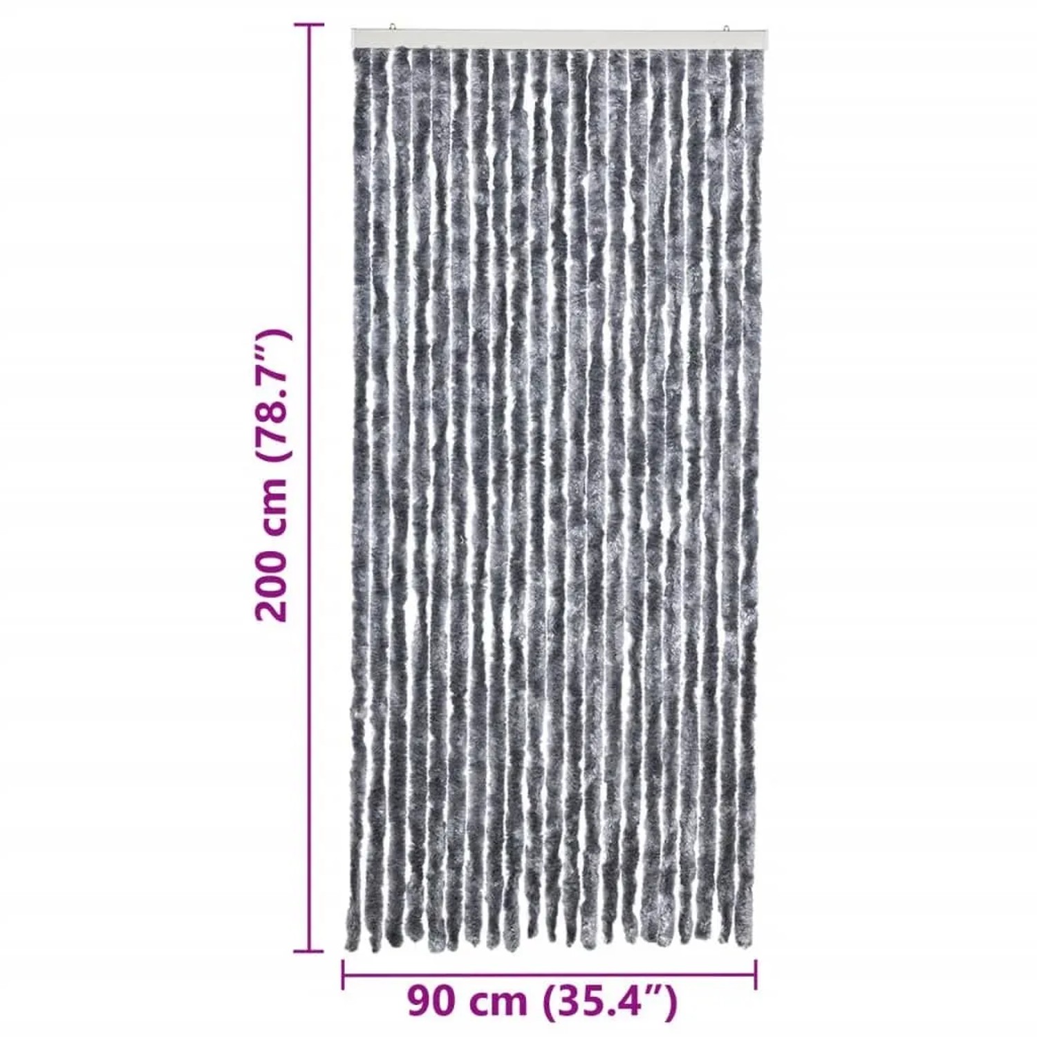 vidaXL Insektenschutz-Vorhang Silbern 90x200 cm Chenille 315139_7