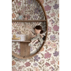 ESTAhome Vliestapete mit Blumenmuster in Lila, Rosa und Weiß. Dekorative Tapete für ein stilvolles Zuhause.