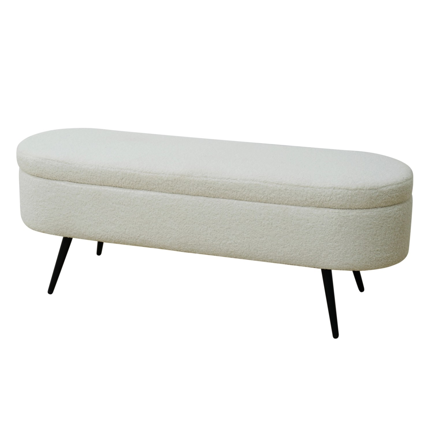 Svita Ivy Sitzbank Teddystoff Ottomane Sitzhocker Mit Stauraum Polsterbank Weiß