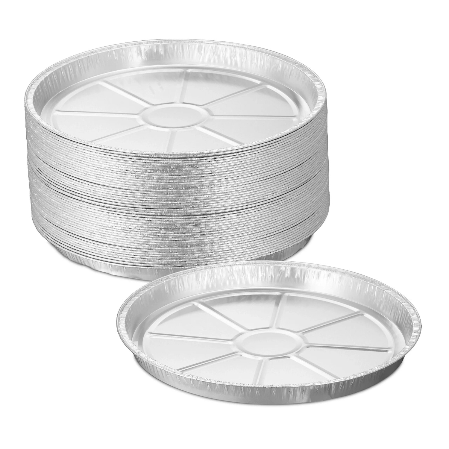 Relaxdays Aluschalen Aluminium Silber Hitzebeständig 50er Set 2,5 cm x 27,5 cm