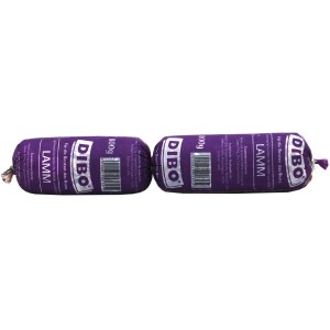 Dibo Hunde-Barf Tiefkühlwurst Lamm, 2x400g. Frostfutter für Hunde ohne Zusätze.