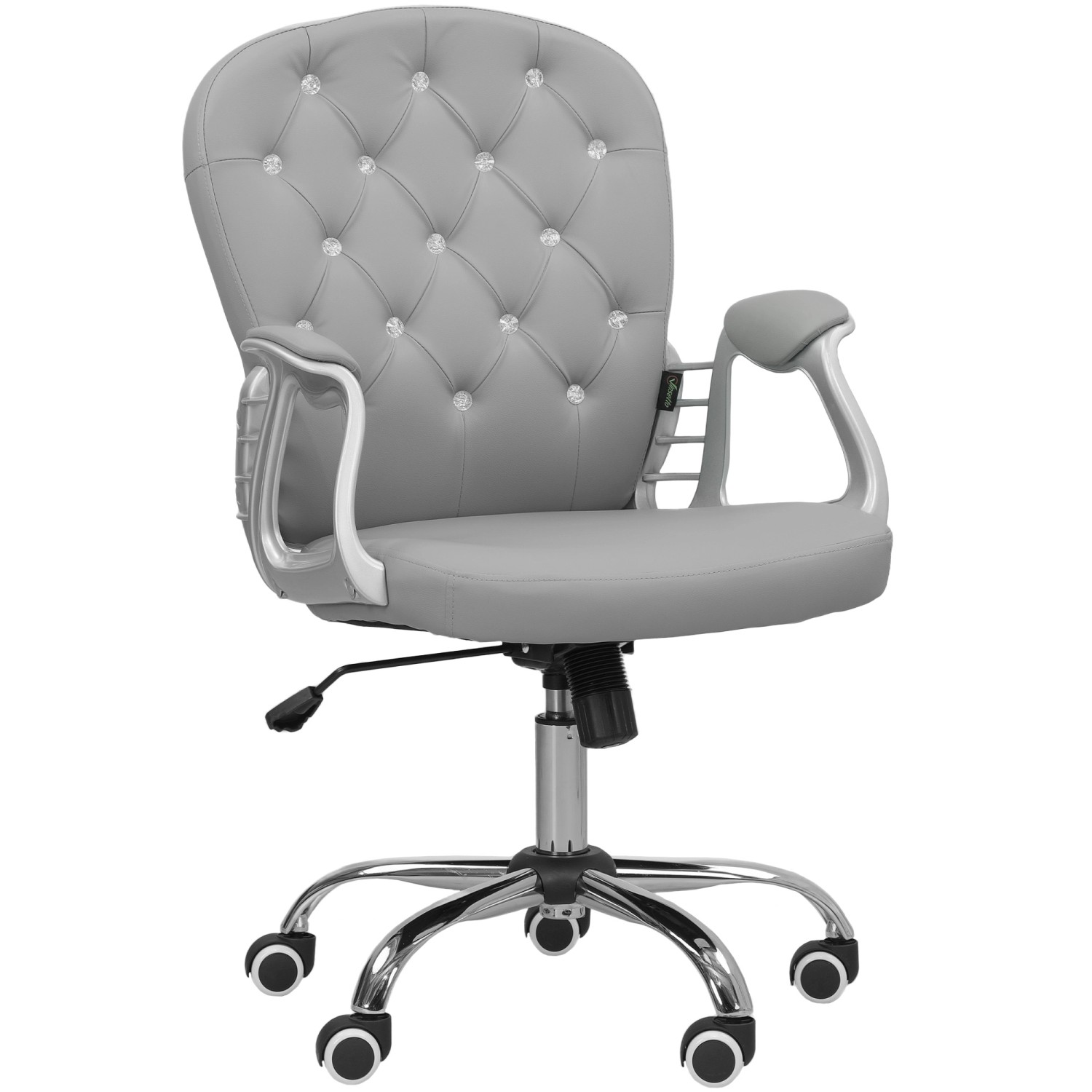 Vinsetto Bürostuhl Ergonomisch für Home Office 59,5 x 60,5 x 93-103 cm Hellgrau