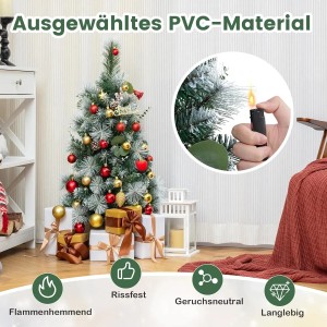 Costway Künstlicher Weihnachtsbaum mit LED Kleiner Tannenbaum 90 cm