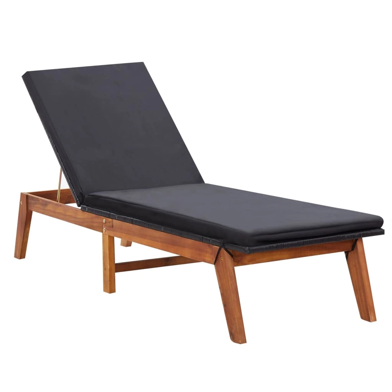 vidaXL Sonnenliege mit Auflage Poly Rattan und Massivholz Akazie 45990