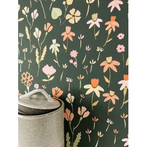 Newroom Vliestapete Lilly Dark Green Blumen Floral