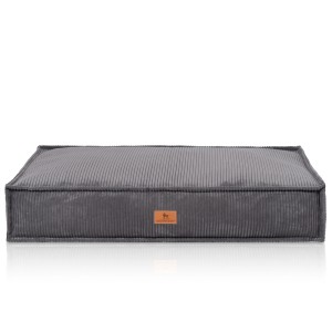Graues Knuffelwuff Hundekissen Lesedi Cord, 135x90cm. Bequemes Hundebett aus Cordstoff.