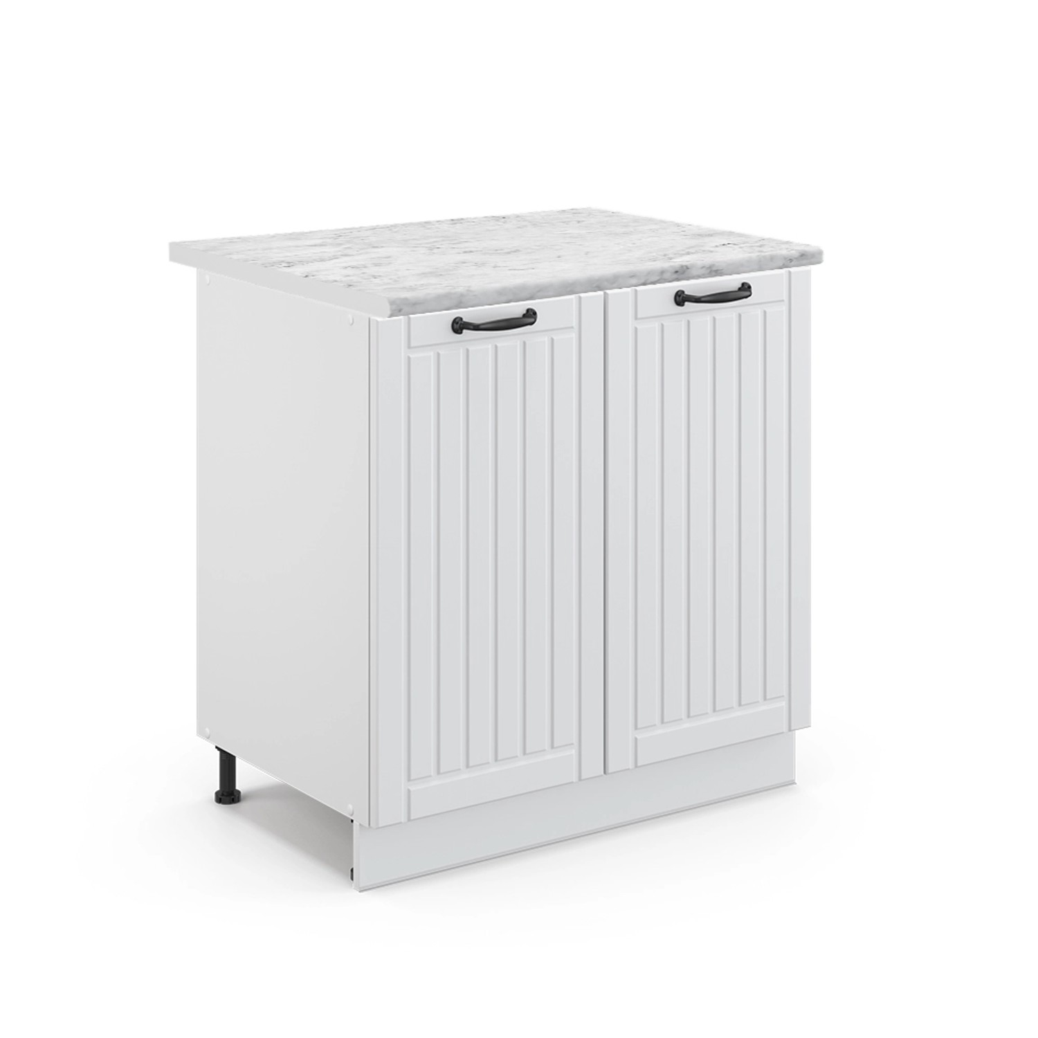 Vicco Spülenunterschrank Fame-Line Weiß Landhaus/Weiß 80 cm mit Regal AP Ma günstig online kaufen