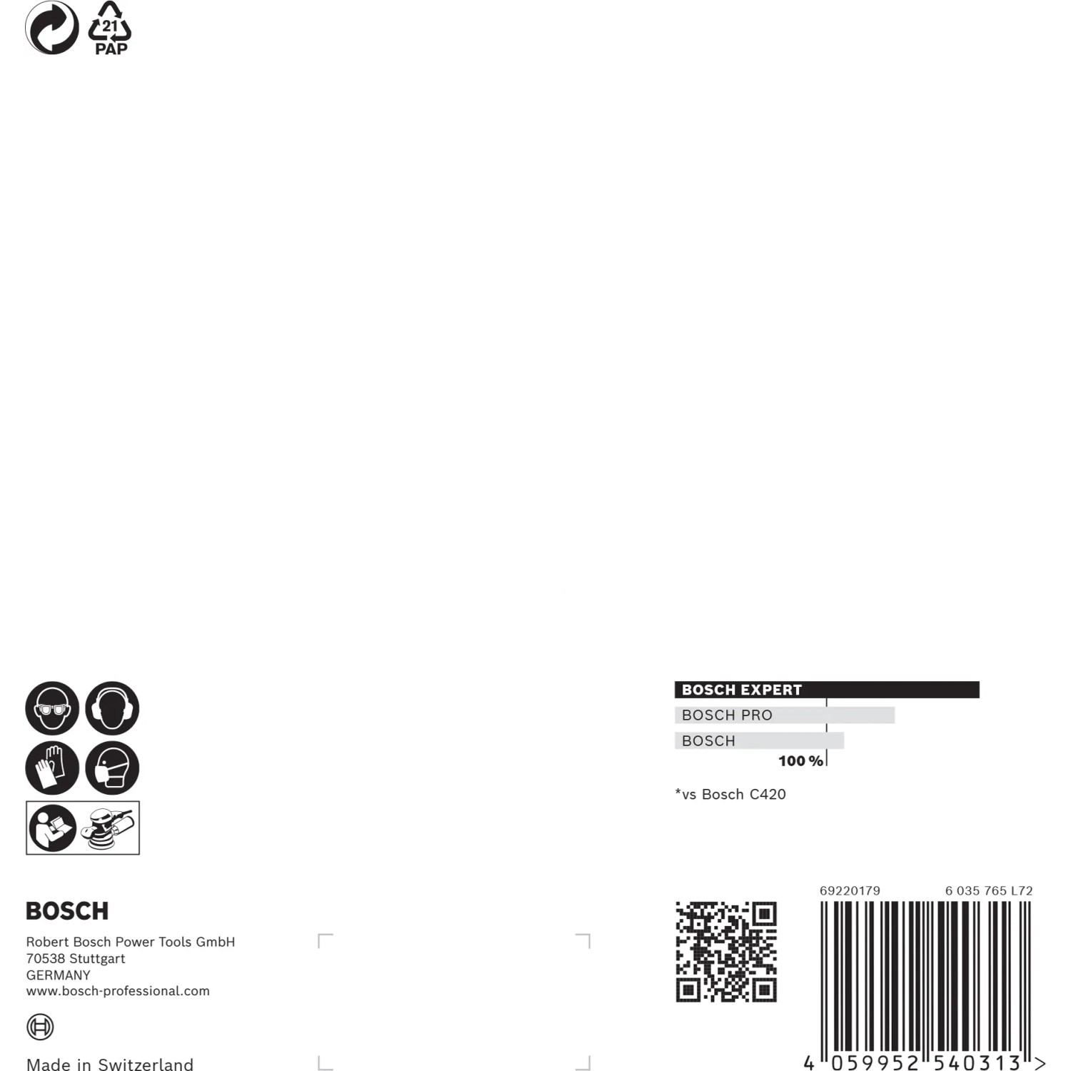 Verpackung Bosch Expert Netzschleifblatt M480 Ø 150 mm K180 5 Stück für Exzenterschleifer.