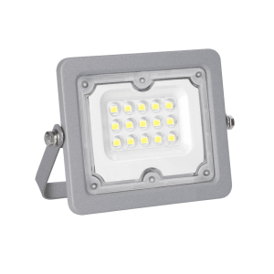 Grauer LUXULA LED Außenstrahler/Flutlichtstrahler 10W mit neutralweißem Licht.