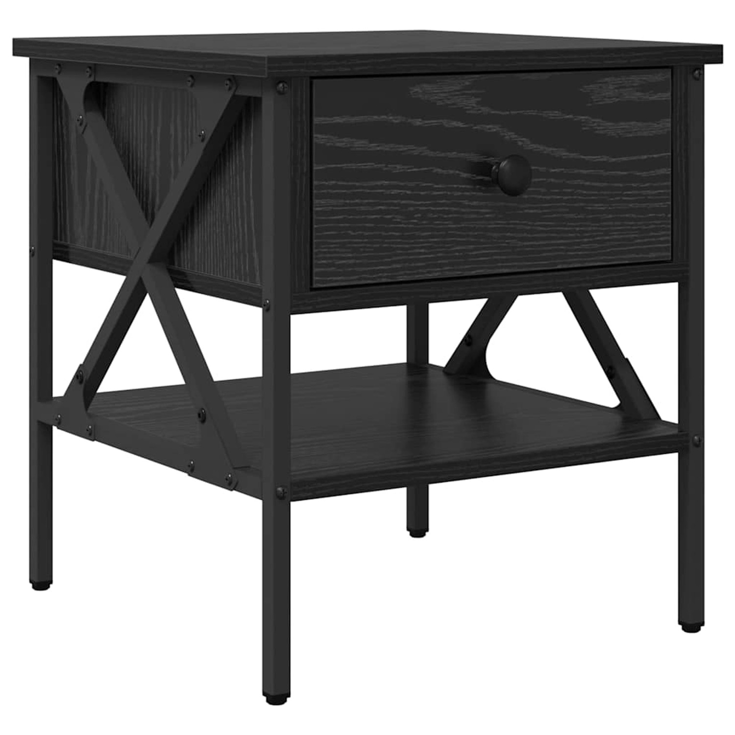 vidaXL Nachttisch mit Schubladen Schwarz Eichen-Optik 40 x 42 x 45 cm 87122 günstig online kaufen