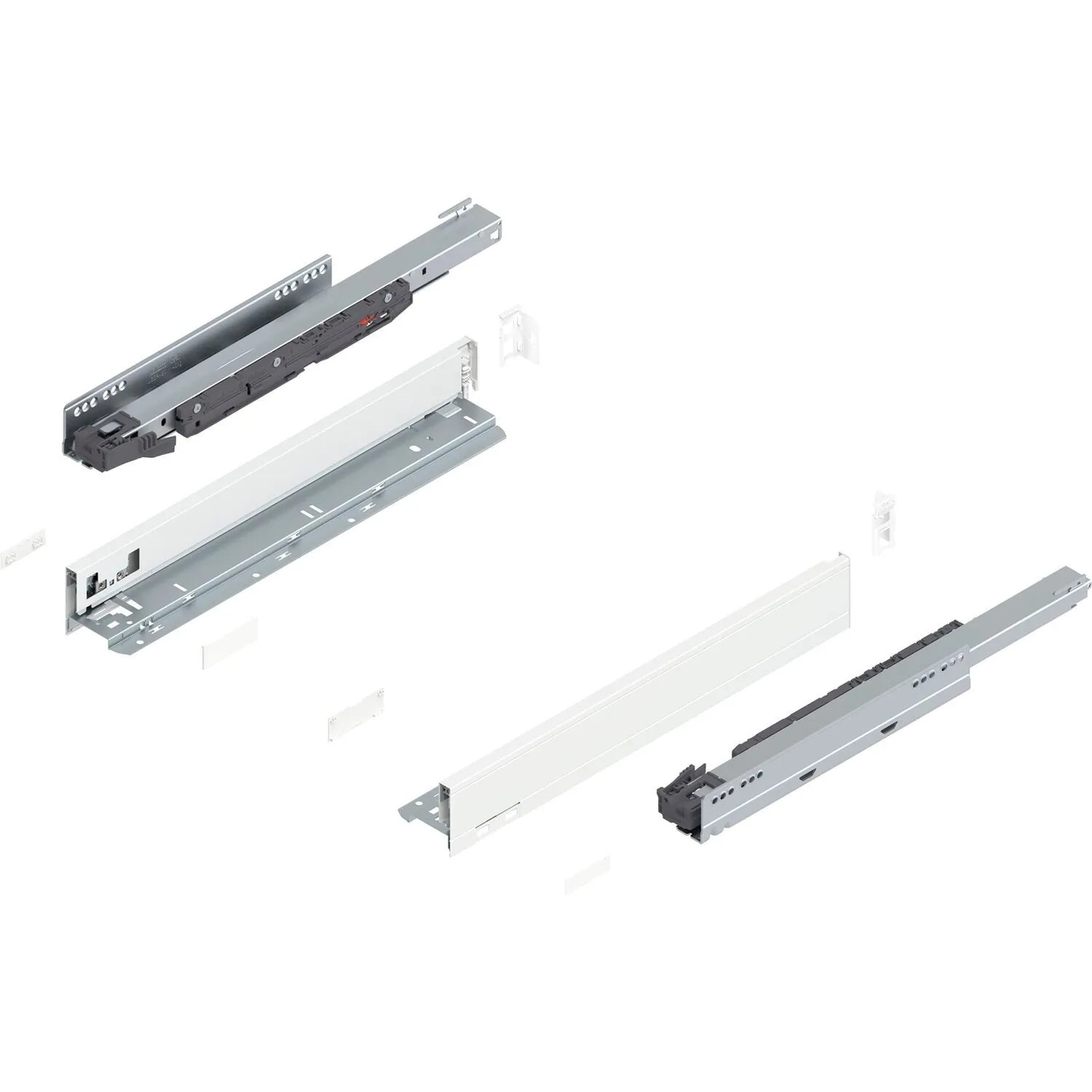 Blum Legrabox Pure Set Höhe N Tip-On Vollauszug 450 mm 40 kg Seidenweiß 1 Paar