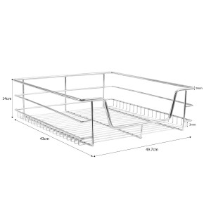 Monstershop Teleskopschublade, 60cm, für Buffetschränke, Drahtkorb ausziehbar.