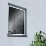 Weißer Insektenschutz-Teleskop-Fensterrahmen, klappbar, 120x140 cm am Fenster.