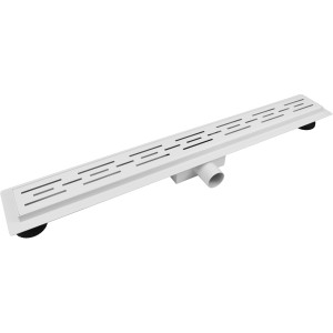 VerosanPro Duschrinne Nakia Komplettset, 90cm, mit Designrost in Matt Weiß.